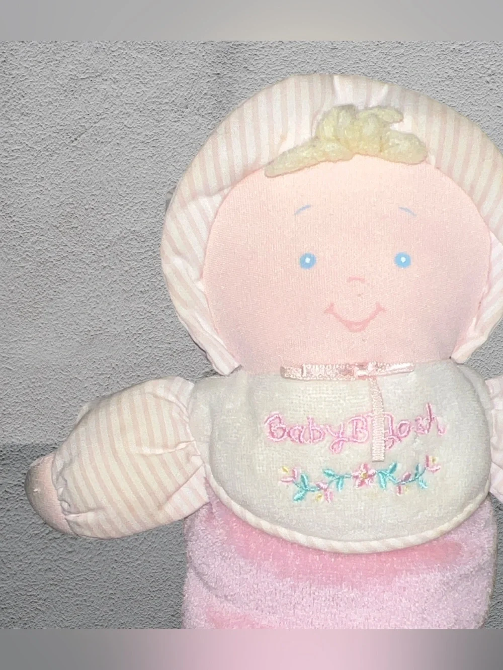 Vintage Baby Girl Oshkosh B' Gosh Doll Blonde Pink Sleeper Plush 11” Lovey